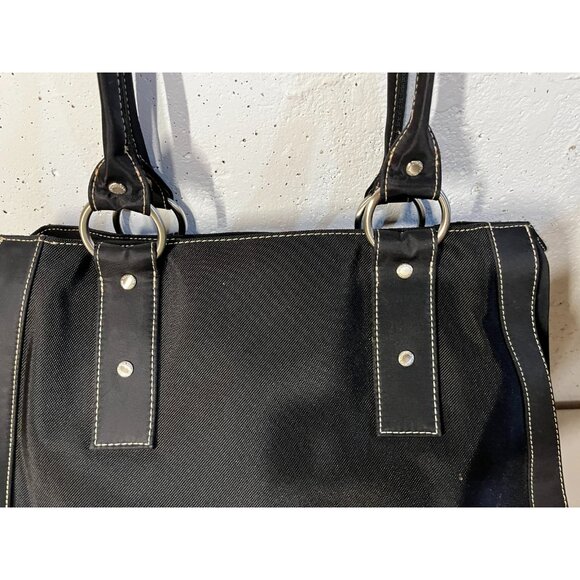 Kenneth Cole Reaction Black Nylon Multi pocket Crossbody Shoulder Bag purse - Picture 9 of 16